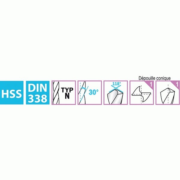 TIVOLY - Foret métaux hss queue réduite QR TSX diamètre 15 mm - large