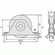 COMMUNELLO - Roue à support intérieur à gorge ronde 337 diamètre 120 mm - 1 roulement pour roues à roulements à billes - vignette