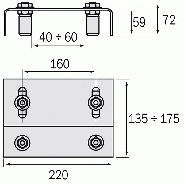COMMUNELLO - PLAQUE GUIDE REGLABLE 255-220 - large