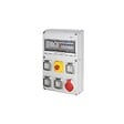 GEWISS - Coffret d'alimentation provisoire Tri+Neutre Q-DIN 14 16A - 5 prises dont 1 prise 3P+N+T 32A - IP44 - Avec arrêt d'urgence - vignette