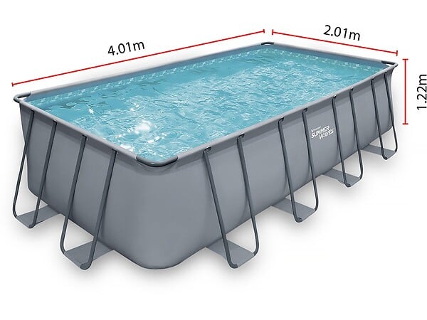 HABITAT ET JARDIN - Piscine tubulaire "Ludo 2" - 4,01 x 2,01 x 1,22 m - Sans filtration - large