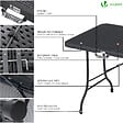 VOUNOT - Ensemble de Table et bancs camping pliables 180cm HDPE Style Polyrotin noir - vignette
