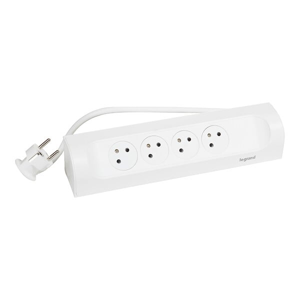 LEGRAND - Rallonge d'angle 4 prises 2P+T - Blanc - Cordon 1m - large