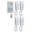 AIPHONE - Kit portier audio 2 fils intégral avec 4 combinés façade alu - Argent - vignette