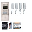 AIPHONE - Pack audio pour 4 logements encastré avec 4 combinés - Blanc - vignette