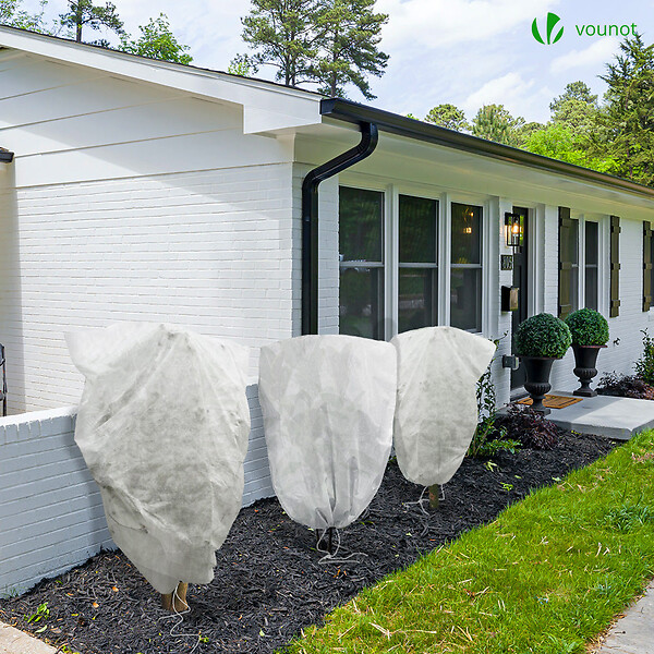 Lot De 4 Housses D'hivernage Pour Plantes 80x100 Cm - Tissu Non Tissé Respirant - Protection Gel, Neige, Vent - Réutilisable
