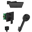 HANSGROHE - Hansgrohe Vernis Shape Pulsify Set de douche tout en 1 avec Douche de tête 230 XXL + Douchette à main 3 jets, Noir mat - vignette
