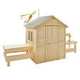 CERLAND - Maisonnette en pin massif Blanche - L.302xH.162xP.127cm - vignette