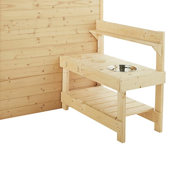 CERLAND - Maisonnette en pin massif Blanche - L.302xH.162xP.127cm - large