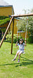 CERLAND - Balançoire bois hauteur réglable 1 enfant - L.35xH.20xP.15cm - vignette