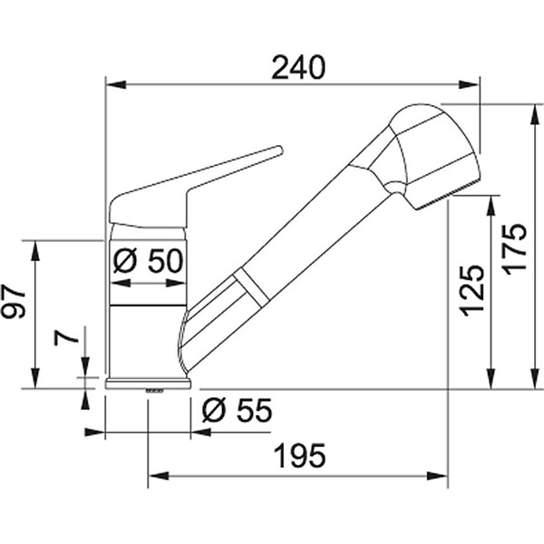 FRANKE - mitigeur évier avec douchette chromé - 379315 - large