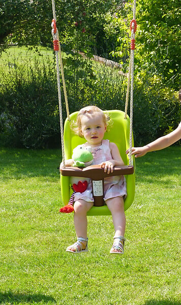 CERLAND - Balançoire bébé plastique Soulet - H. réglable - large