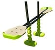 CERLAND - Balançoire vis-à-vis en bois et acier - Vert - L.107xH.173cm - vignette