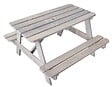 CERLAND - Table de jardin en bois taupe – H.52xL.79xP.59cm - vignette