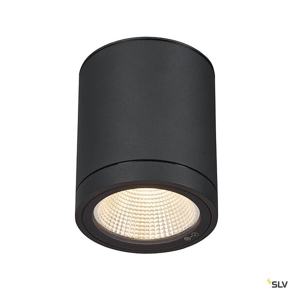 SLV - Plafonnier extérieur rond SLV ENOLA ROUND, anthracite, avec LED intégrée - Diamètre Ø 10 cm - large