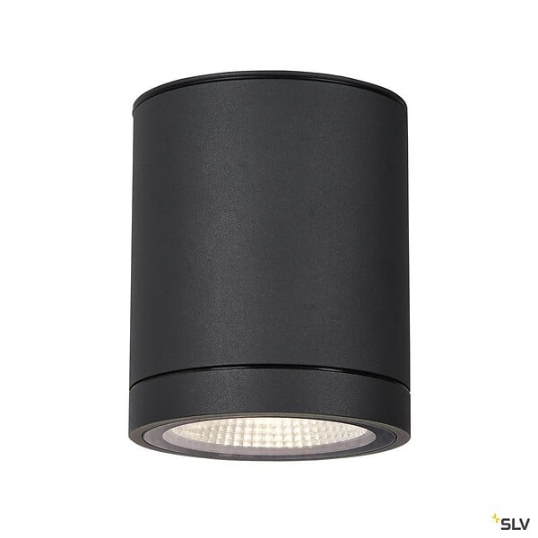 SLV - Plafonnier extérieur rond SLV ENOLA ROUND, anthracite, avec LED intégrée - Diamètre Ø 10 cm - large