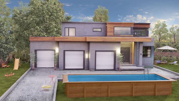 SUNBAY - Piscine bois rectangulaire MINT - L.1010xl.418xH.146cm - large