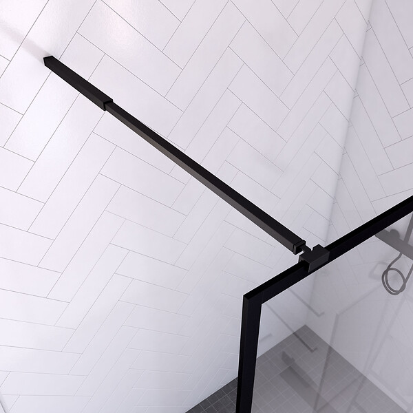 AURLANE - Paroi de Douche 90x200 cm - Cadre et Bras Aluminium NOIR MAT - DARK CONTOURING - large