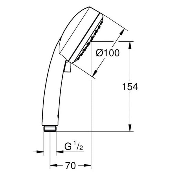 GROHE - Douchette à main Tempesta Cosmopolitan Ø 100 2 jets - débit limité à 5 l/min - large