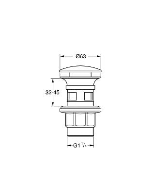 GROHE - Grohe Essence - set mitigeur de lavabo taille S + Bonde clic clac Grohe pour lavabo avec trop-plein (23590001-CLICCLAC) - large