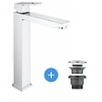 GROHE - Eurocube Set Mitigeur monocommande 1/2" LavaboTaille XL + Bonde clic clac Grohe pour lavabo avec trop-plein (23406000-CLICCLAC) - vignette
