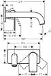 HANSGROHE - Vernis Shape Set Mitigeur de lavabo encastré mural, 2 sorties, bec 207 mm + Corps d'encastrement, Chrome - vignette