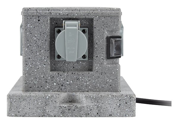 ZENITECH - Borne jardin IP44 4 x 16A + 2 interrupteurs câble H07RN-F 3G1,5mm² 4,5m - Zenitech - large