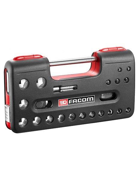 FACOM - Coffret de clé à cliquet manche rotatif DBOX FACOM S.360DBOX4PB avec douilles 1/2'' 6 pans (22 pièces) - large