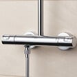 GROHE - Colonne de douche thermostatique XXL Round 250 + Douchette 2 jets, Chrome (26816022) - vignette