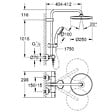 GROHE - Colonne de douche thermostatique XXL Round 250 + Douchette 2 jets, Chrome (26816022) - vignette