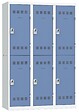 P.HENRY - Vestiaire acier 6 cases - 3 colonnes - Gris perle et bleu - vignette