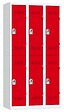 P.HENRY - Vestiaire acier 3 colonnes Gris perle et rouge 180cm - vignette