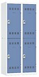 P.HENRY - Vestiaire 2 colonnes acier - Gris perle et bleu - H180cm - vignette