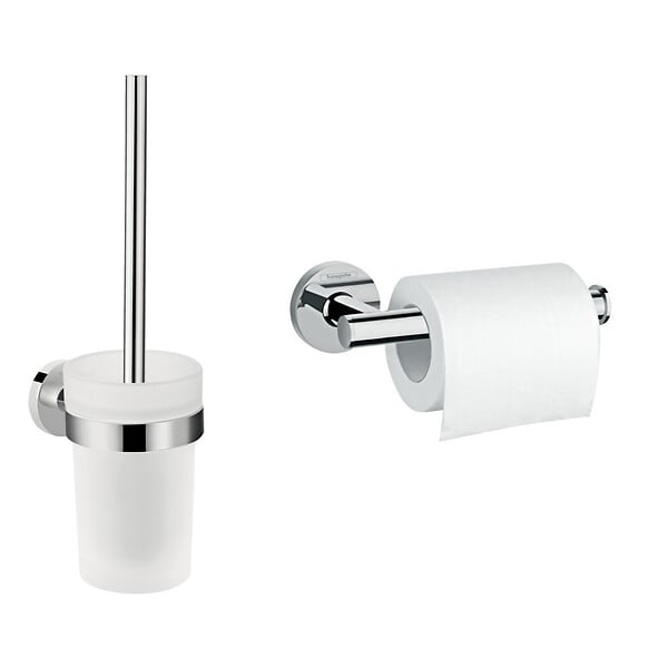 HANSGROHE - Logis Universal - Pack support de rouleau de rechange + Brosse WC, Chrome (41722000-DUOLOGIS3) - large