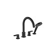 HANSGROHE - Hansgrohe Vernis Blend Set de finition mélangeur 4 trous sur bord de baignoire, Noir mat (71456670) - vignette