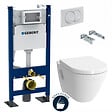 GEBERIT - Pack Bâti-support Autoportant Duofix + WC suspendu S50 + Abattant softclose + Fixations murales + Plaque blanche (S50GebX) - vignette