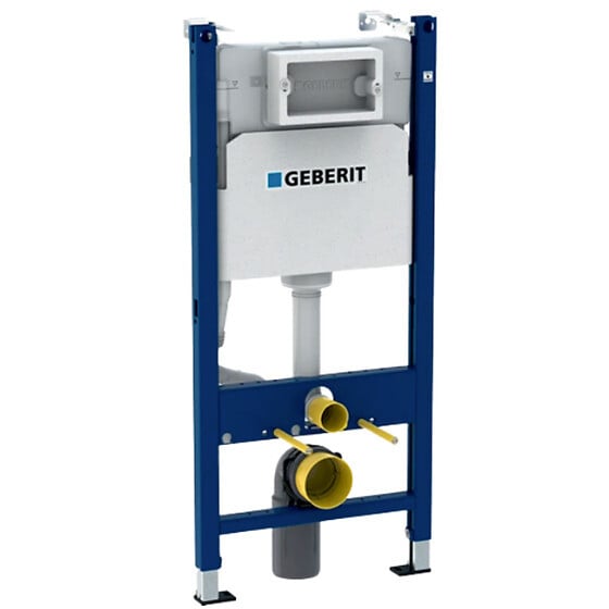 GEBERIT - Pack WC Bâti Duofix + WC suspendu Integra + Abattant en Duroplast + Plaque blanche - large