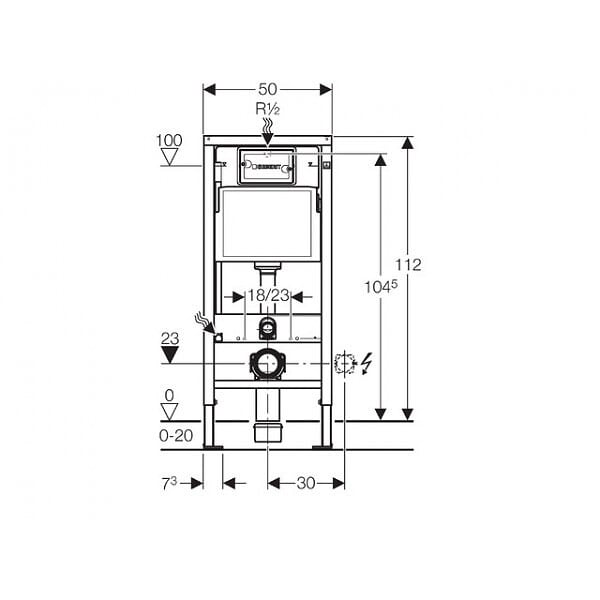 GEBERIT - Pack WC Bâti-support + WC Swiss Aqua Technologies Infinitio sans bride + Plaque Blanc alpin (InfinitioGeb1) - large