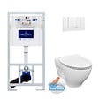 VILLEROY ET BOCH - Pack WC bâti-support + WC Cersanit Dormo sans bride + Abattant softclose + Plaque blanche (ViConnectDormo-2) - vignette