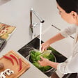 GROHE - Essence Mitigeur évier avec douchette extractible, 2 jets, Chrome (G-30270000) - vignette