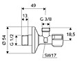 SCHELL - Comfort Lot de 2 robinets d'équerre avec fonction de régulation, Classe de débit A (052120699-PRO2) - vignette
