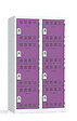 P.HENRY - Vestiaire métallique 2 colonnes 4 cases - Acier - Gris perle - vignette