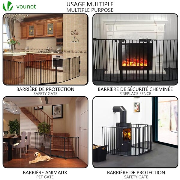 VOUNOT - Barriere de securite GRANDE VERSION 3M 5 panneaux Pre assemble - large