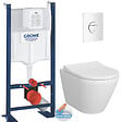 GROHE - Pack WC Bâti Autoportant Rapid SL + WC sans bride Integra avec fixations invisibles + Abattant softclose + Plaque blanc alpin - vignette