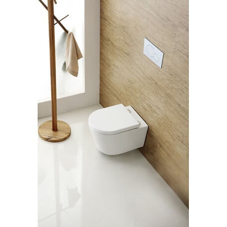 GROHE - Pack WC Bâti autoportant avec Cuvette Swiss Aqua Technologies sans bride + Plaque blanche (ProjectSATrimless-4) - large