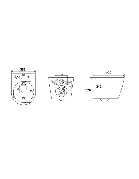GEBERIT - Pack WC bâti Duofix + WC sans bride Infinitio Noir mat + Abattant frein de chute + Plaque Delta 50 Noire - large