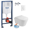 GROHE - Pack WC Bâti-support Rapid SL + WC sans bride Lucco Avva + Abattant softclose + Plaque blanche (RapidSL-Avva-3) - vignette
