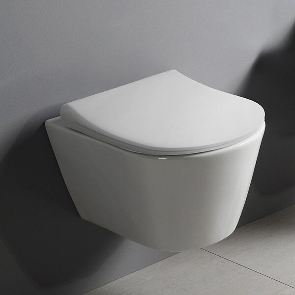 GROHE - Pack WC Bâti-support Rapid SL + WC sans bride Lucco Avva + Abattant softclose + Plaque blanche (RapidSL-Avva-3) - large
