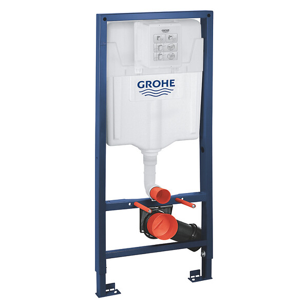 GROHE - Pack WC Bâti-support Rapid SL + WC sans bride Lucco Avva + Abattant softclose + Plaque blanche (RapidSL-Avva-3) - large