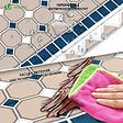 VOUNOT - Nappe de table rectangulaire en PVC Tissu non-tissé style ceramique - vignette